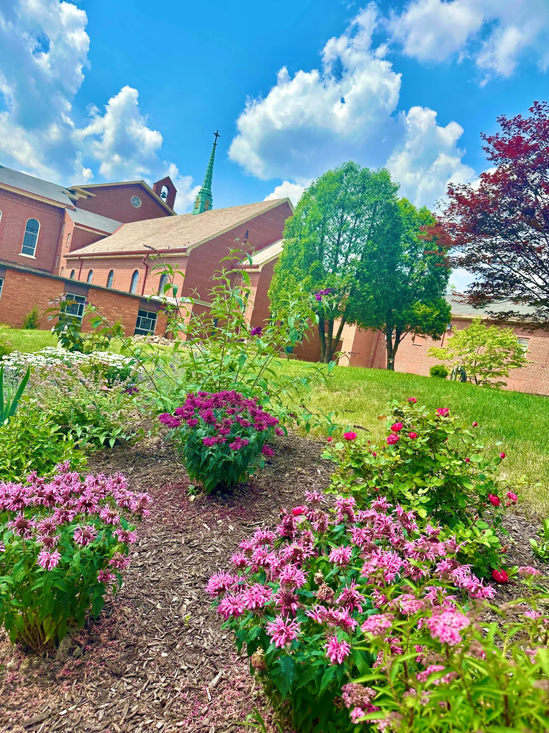 flowers in spiritual place garden